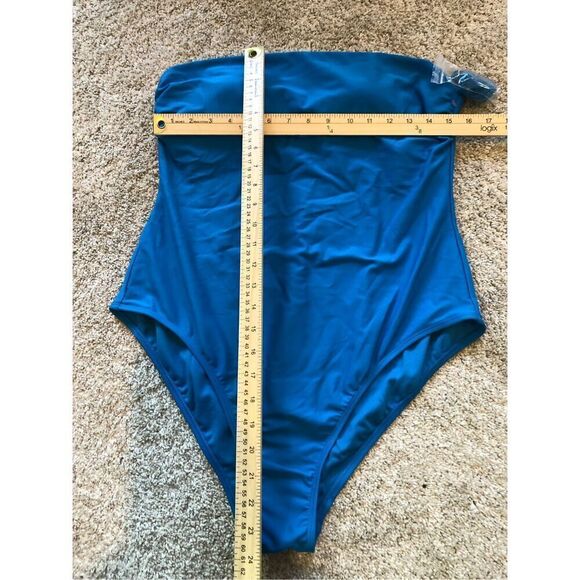 Shade & Shore Women’s Blue One Piece Swimsuit with Straps Size XL(16) - Picture 3 of 5